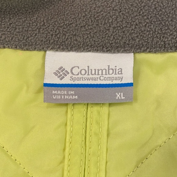 COLUMBIA Quilted Vest with fleece Panels Green / Gray X-LARGE - Picture 8 of 10